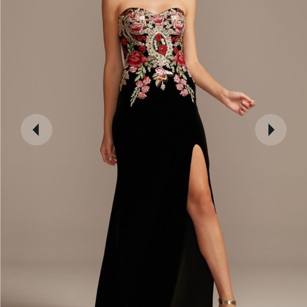 Blondie Nites Black Velvet embroidered dress